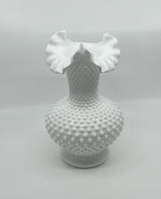 Vintage Hobnail 'Double Crimped' Vase in 'Milk White' image 2