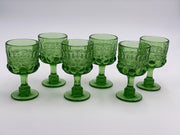 Vintage 'Eye Winker' Green Wine Glass image 0