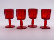 Vintage 'Panel Grape' Ruby Red Cordial Glass image 0