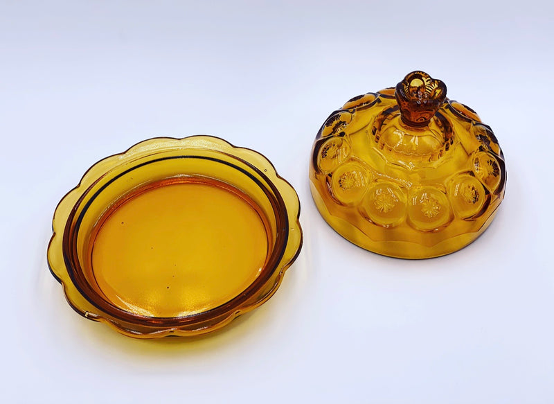 Vintage 'Moon & Stars' Covered Butter/Cheese in 'Amber' image 1