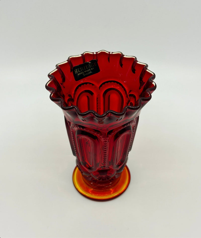 Vintage 'Moon & Stars' Vase in 'Amberina' image 2