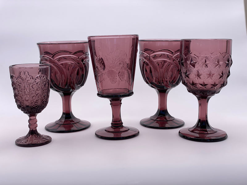 Vintage 'Double Wedding Ring' Amethyst Goblet image 1