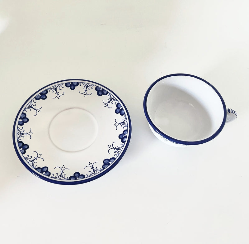 Blue & White 'Provencal Lace' Teacups & Saucer image 3