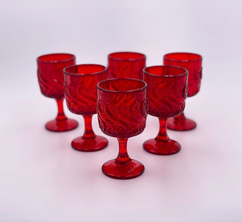Vintage 'S' Wine Glass in 'Ruby Red' image 1