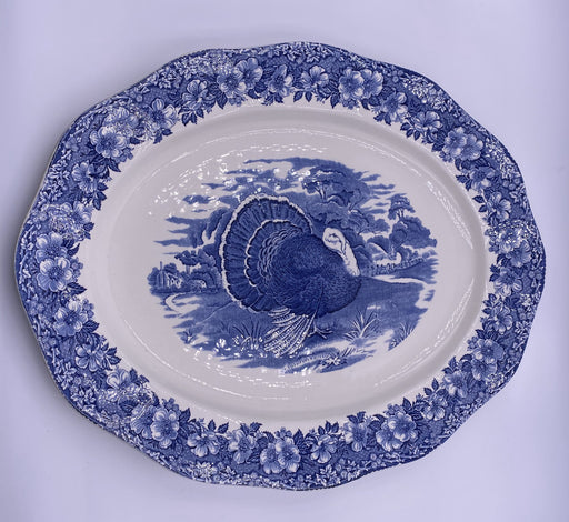 Vintage 'Wedgwood' Blue and White Turkey Platter image 0