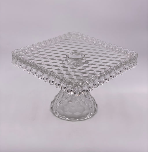 Vintage 'Fostoria' Square Cake Stand in 'Crystal' image 1