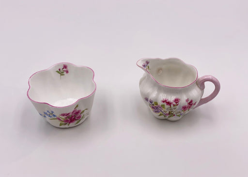 Vintage Shelley 'Stocks' Sugar & Creamer image 1