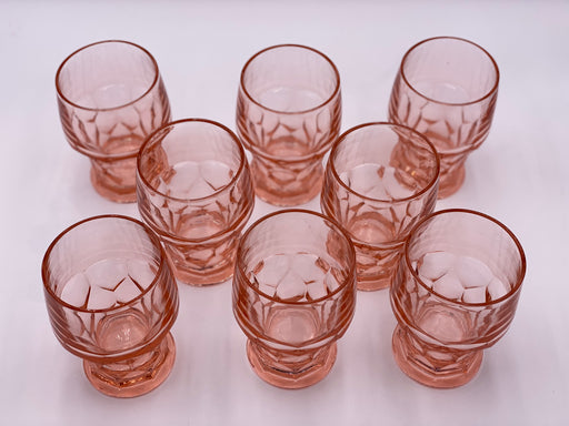 Vintage 'Georgian' Pink Glasses (Large) - Set of 8 image 1