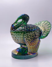 Mosser Glass 'Covered Turkey' in 'Hunter Green Carnival" image 0