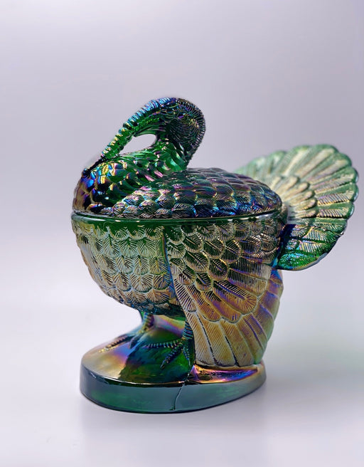 Mosser Glass 'Covered Turkey' in 'Hunter Green Carnival" image 0