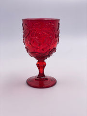 Vintage 'Wild Rose' Goblet in Ruby Red by Fenton image 0