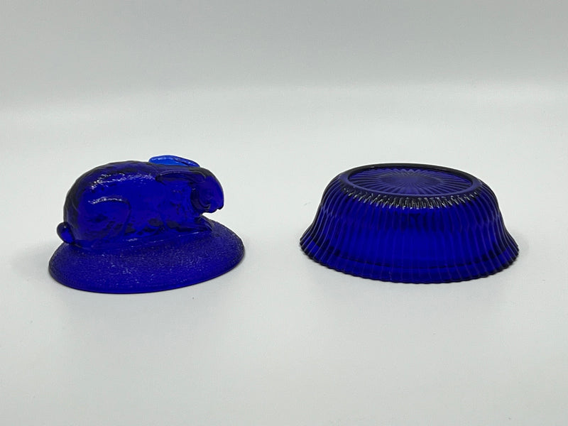 Vintage 'Bunny on Nest' in Cobalt image 3