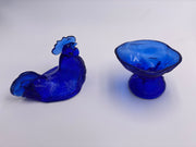 Vintage 'Rooster Candy Dish' in Cobalt image 2