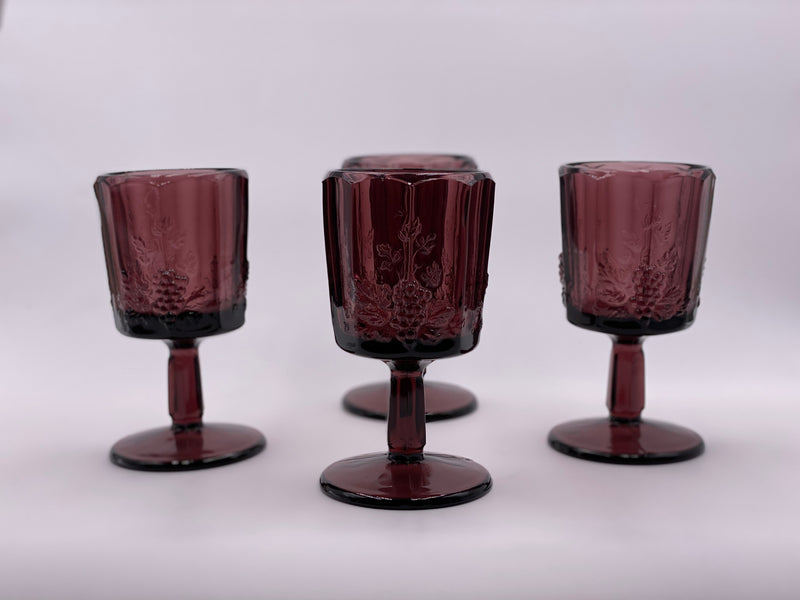 Vintage 'Panel Grape' Amythest Goblet image 0