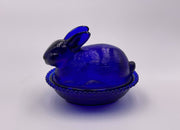 Vintage 'Bunny on Nest' in 'Cobalt' image 0