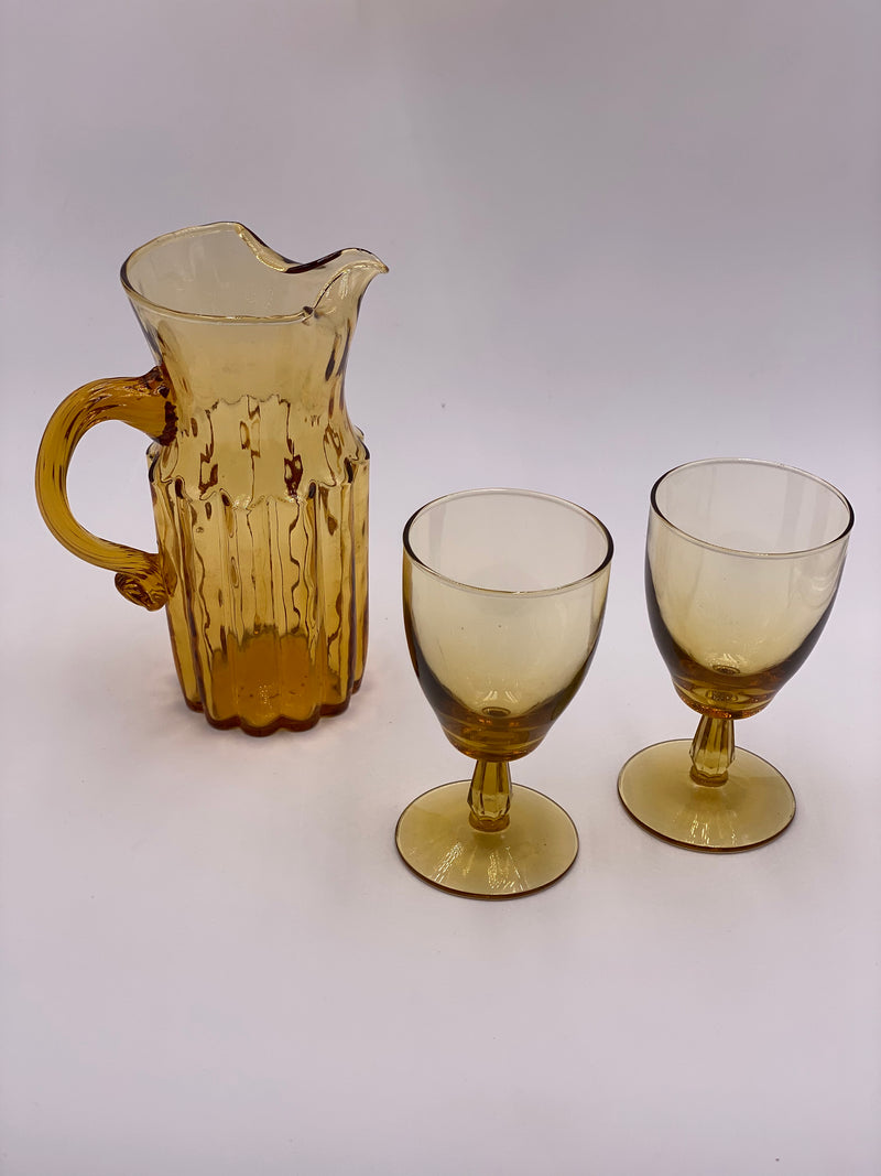 Vintage Glassware Trio in 'Amber' (Set of three) image 0