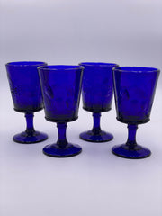 Vintage 'Strawberry & Currant' Cobalt Goblet image 0