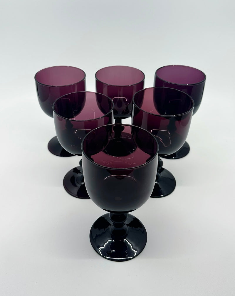 Vintage 'Murano Glass' Goblets in 'Amethyst' (Set of 4) image 1