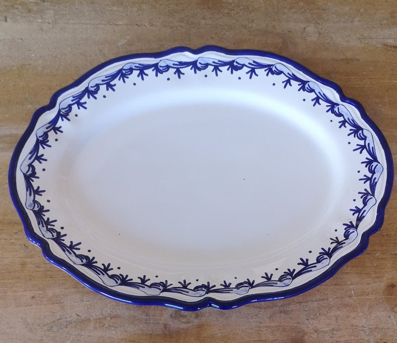 Blue 'Baroque' Oval Scalloped Platter image 0