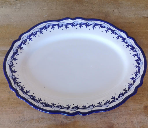 Blue 'Baroque' Oval Scalloped Platter image 0