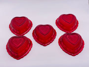 Vintage 'Diamond Point' Sweetheart Bowl in Ruby Red image 2