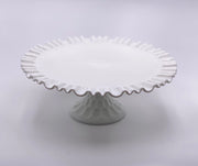 Vintage 'Thumbprint' Cake Stand in 'Milk White' image 0