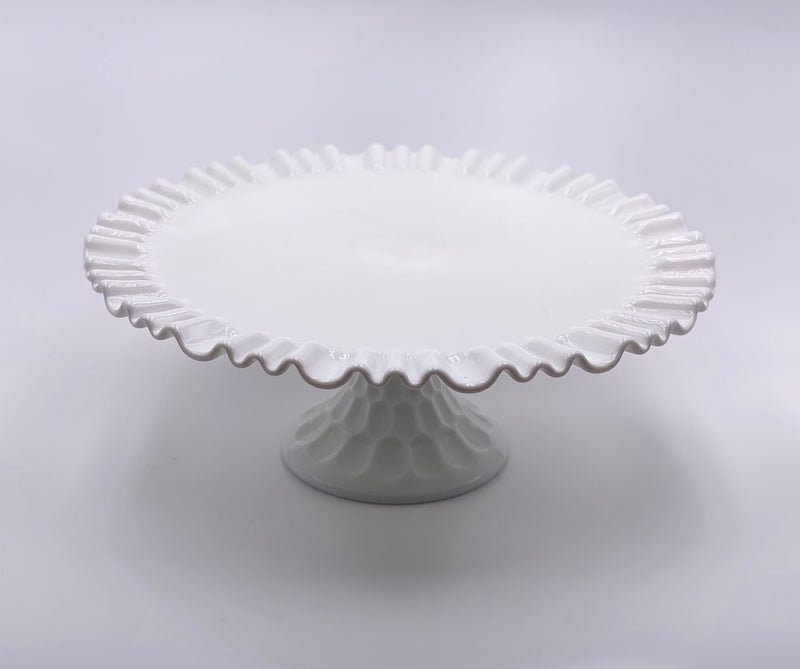 Vintage 'Thumbprint' Cake Stand in 'Milk White' image 0