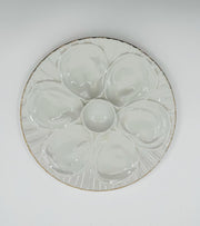 Vintage Oyster Plate in 'White with Gold Rim' image 0