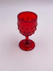 Vintage 'Stippled Star' Ruby Red Goblet image 2