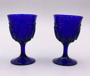 Vintage 'Double Wedding Ring' Cobalt Goblet image 2