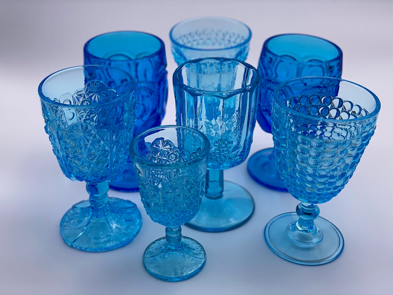 Vintage 'Moon & Stars' Blue Goblet image 2