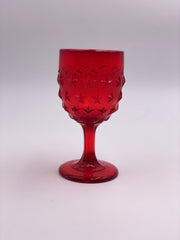 Vintage 'Stippled Star' Ruby Red Goblet image 0