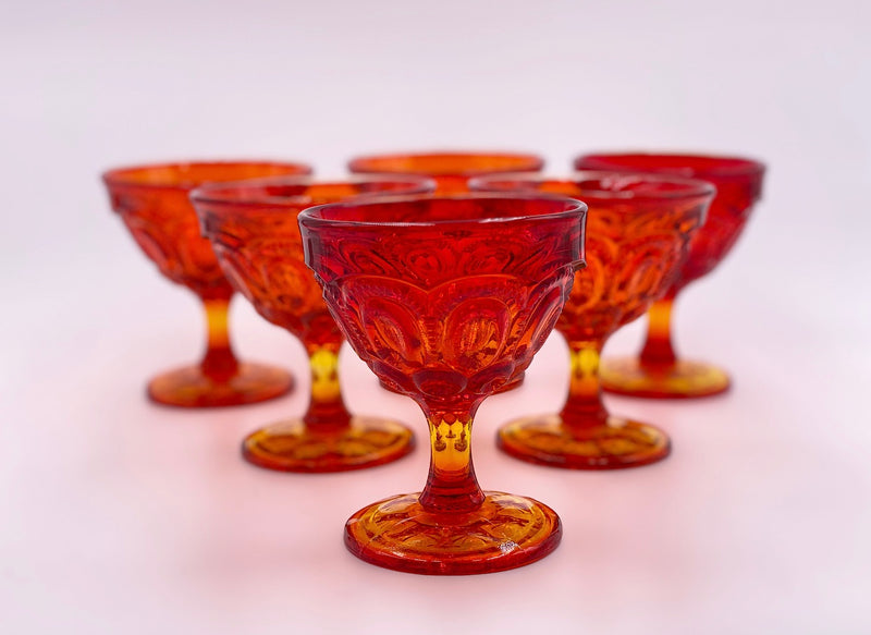 Vintage 'Moon & Stars' Champagne Coupe in 'Amberina' image 0