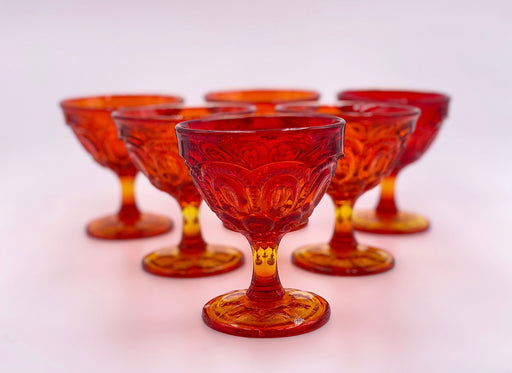 Vintage 'Moon & Stars' Champagne Coupe in 'Amberina' image 0