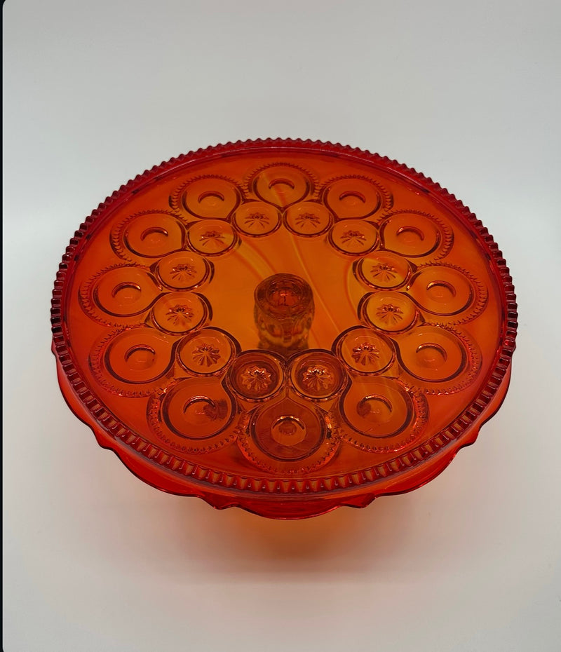 Vintage 'Moon & Stars' Cake Stand in 'Amberina' image 1