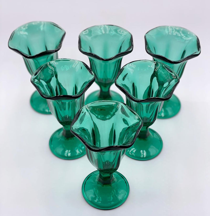 Vintage 'Parfait Glasses' in 'Green' (Set of Six) image 2