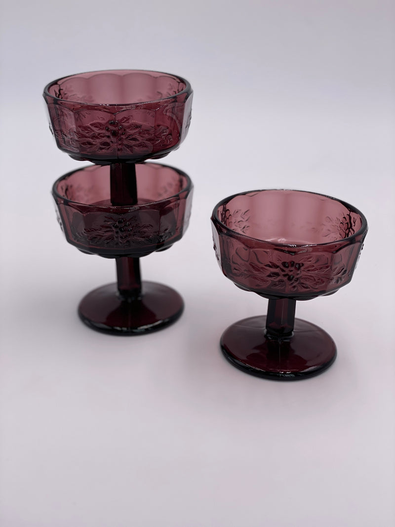 Vintage 'Panel Grape' Champagne Coupe in Amethyst image 3
