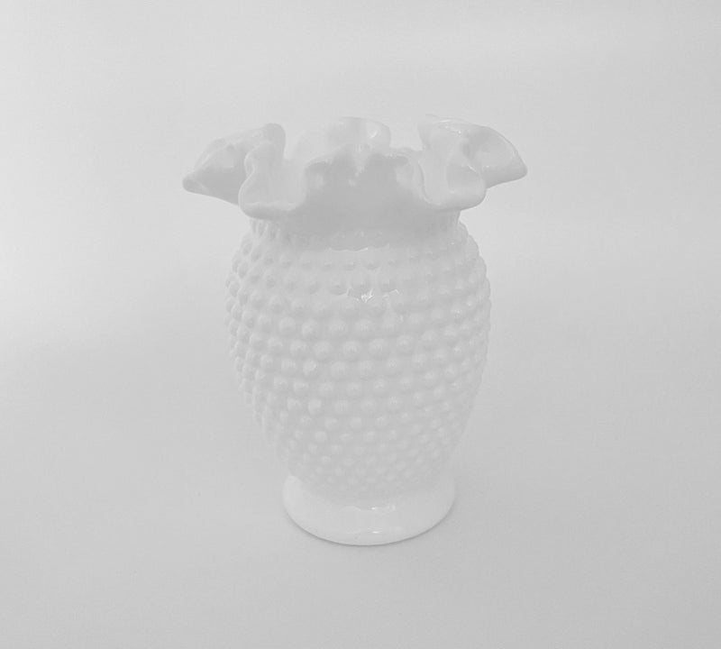 Vintage 'Hobnail' Milk Glass Vase image 0