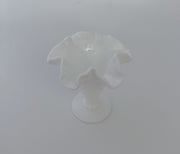 Vintage 'Fenton' Hobnail Milk Glass Crimped Vase image 2