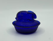 Vintage 'Bunny on Nest' in Cobalt image 0