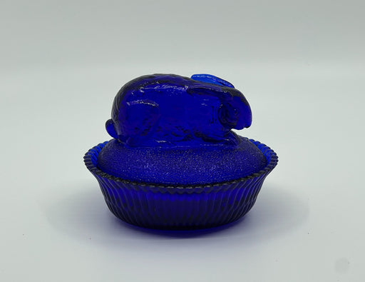 Vintage 'Bunny on Nest' in Cobalt image 0