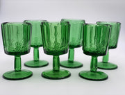 Vintage 'Panel Grape' Green Goblet image 0