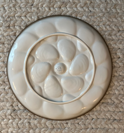Vintage Majolica 'Grey-Brown' Oyster Platter image 1