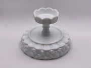 Vintage 'Paneled Grape' Pedestal Dish in 'Milk White' image 2