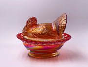 Mosser Glass 'Turkey on Basket' in 'Rose Gold Carnival' image 0