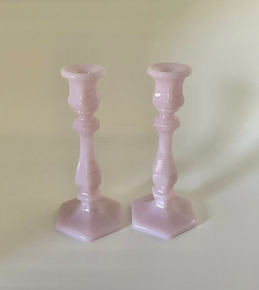 Mosser Glass 'Candlesticks' in 'Crown Tuscan Pink' (Set of Two) image 1