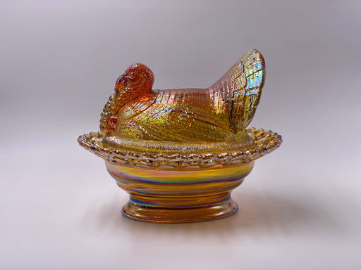 Mosser Glass 'Turkey on Basket' in 'Marigold' image 0