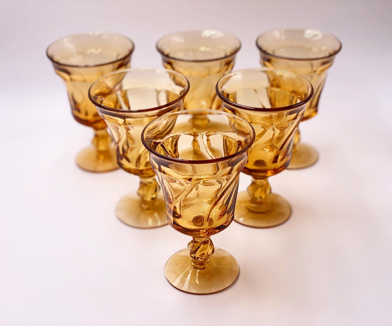 Vintage 'Jamestown' Goblet in 'Amber' image 1