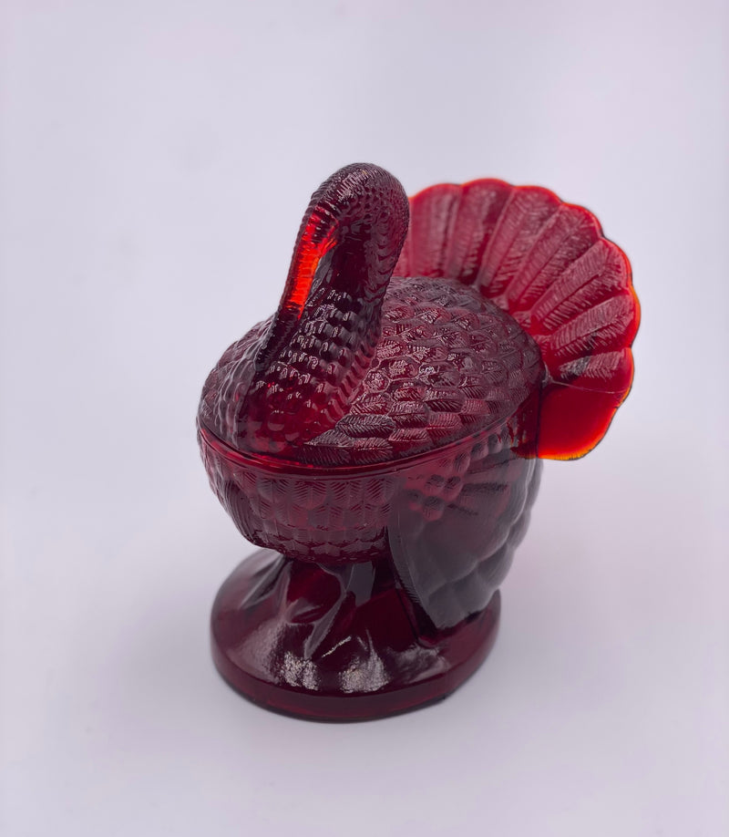 Vintage L.E. Smith 'Covered Turkey' in 'Cranberry' image 0