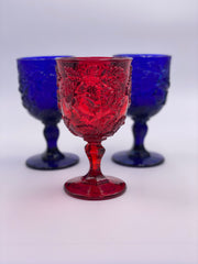 Vintage 'Wild Rose' Goblet in 'Cobalt' image 2